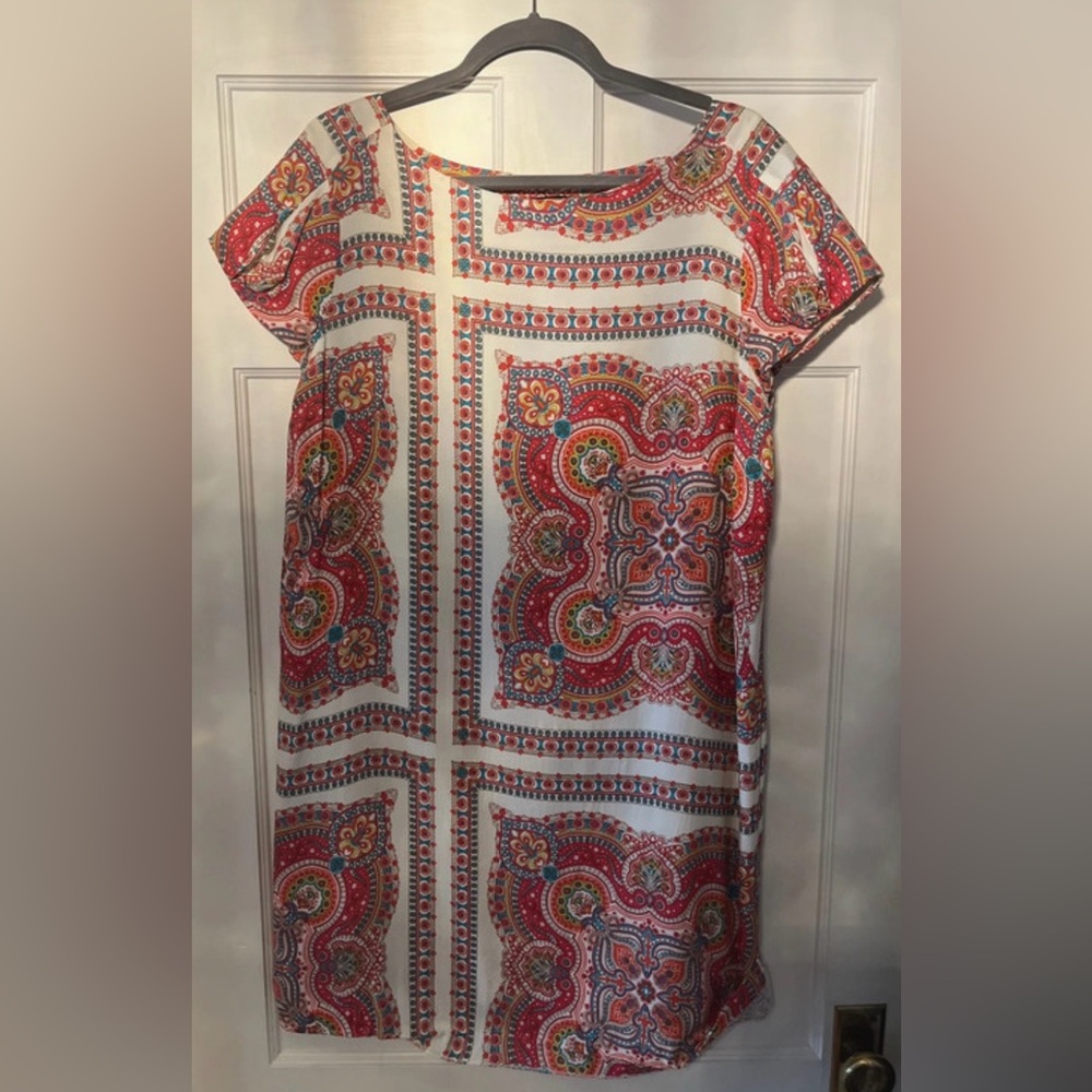 Tommy Hilfiger White Dress with Red Paisley Print